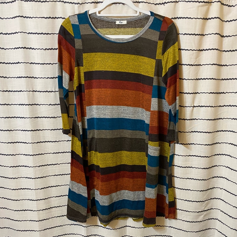 Colorful Striped Women's Dress